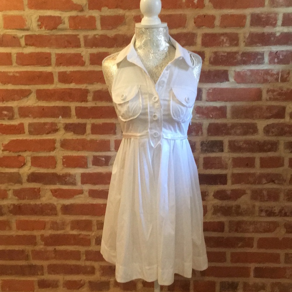 Bebe button front Tanya Dress w/collared neck.